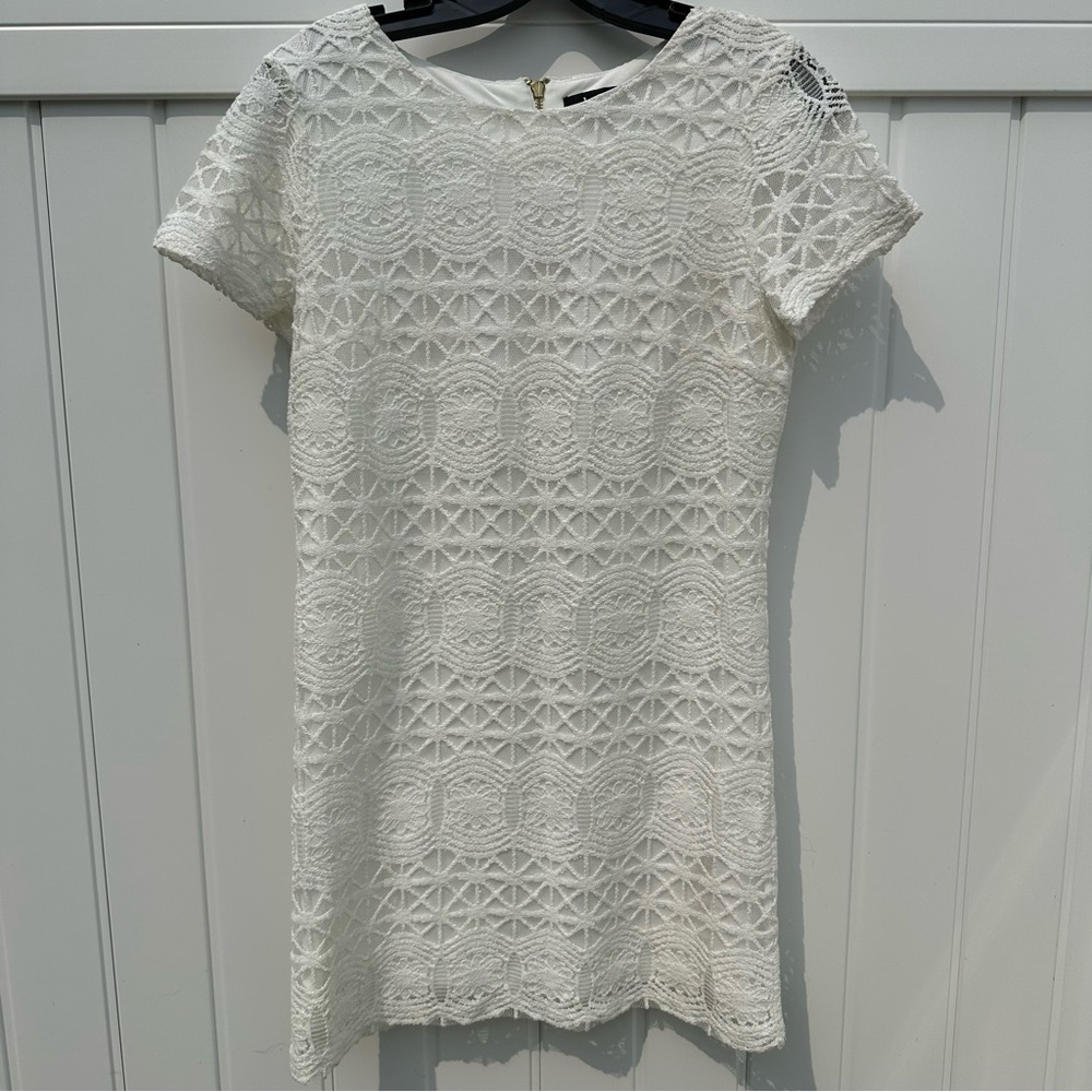 Lulus love you for eternity white lace shift dress